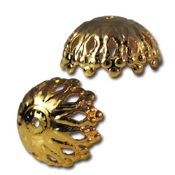 Gold and Silver Filigree Bead Cap-1Gross