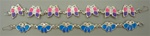 Butterfly Bracelets, assorted Pink and Blue, Silver Plated