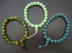 Beneficial Beaded Stretch Bracelets, Assorted Colors - Celery, Turquoise or Marbled
