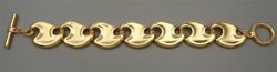 Fancy Flat Gold Plated Link Bracelets, 6pc sets
