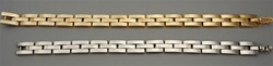 Men's H Link Bracelet Silver and Gold, 6pc lot