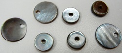 Genuine Mother of Pearl Round Black Discs - center hole (9mm) or top hole (12mm)