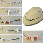 Wholesale Assorted Japanese Vintage Necklaces Classic vintage necklaces, with genuine mother of pearl chips and turquoise and coral seed beads, 16". Comes in assorted styles, (12 pcs minimum)