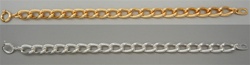 Open Link Chain Bracelet, 7.25", Silver or Gold Plated