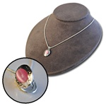 Wholesale Silver Tone Pink Moonstone Locket Necklace