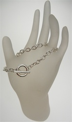 8.25 inch Silver Toggle Bracelet