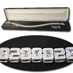 Sterling Silver Cubic Zirconia Bracelet Dazzling "2000" Millennium Bracelet, 6mm CZ stones set in sterling silver, 7 1/2". Comes with black gift box.
JF123