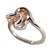 Lady's High Quality Cubic Zirconia Rings</B><br>Silver Plated Ring Amber Stone