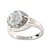 Lady's High Quality Cubic Zirconia Rings</B><br>Silver Plated Cocktail Ring with Large White Round CZ with White CZ Accents