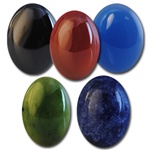 Wholesale Oval Semi Precious Stone Cabochon - 10x8mm, available in Black Onyx, Carnelian, Blue Onyx, Taiwan Jade & Blue Sodalite