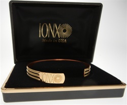 IONX Gold Cuff Bracelet in Original Box, Made in USA