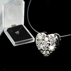 Wholesale CZ Pave Heart Pendant Necklace in gift box