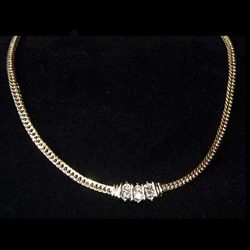 Gold 18" Necklace with Crystal Pendant
