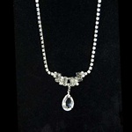 Austrian Crystal Chain,  Pear Drop Necklace. Fredrick's of Hollywood