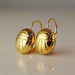 Gold Plated Scarab Earrings