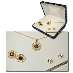 Crystal Rhinestone Earrings & Necklace Set