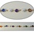 Octagon & Pearl Crystal Lucite Chain Multi colored crystal lucite stones in silver plated setting. 8 colored stones with alternating 8mm pearls, sold in 10 Feet minimum lengths.
