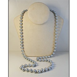 Wholesale Gray Pearl Necklace Elegant endless 10mm gray pearl necklace, 34". (1 dozen minimum)