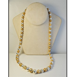 Wholesale Gold & Silver Bead Necklace Distinctive gold & silver bead necklace, 28".