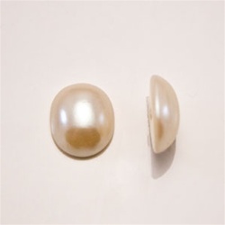 Plastic Oval Flatback Cabochon Pearl