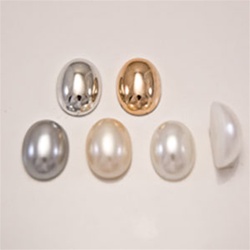 Plastic Oval Flatback Cabochon Pearl