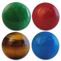 Wholesale Round Semi Precious Stone Cabochon - 15mm, available in (Jade add $1.00), Red Agate, Tiger Eye & Turquoise.