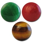 Wholesale Round Semi Precious Stone Cabochon - 16mm, available in (Jade add $1.00), Red Agate & Tiger Eye