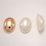 Plastic Oval Flatback Cabochon Pearl