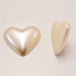 Plastic Heart Flatback Cabochon Pearl