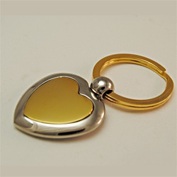 Two Tone Heart Key Ring