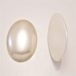Plastic Oval Flatback Cabochon Pearl