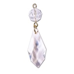 Lucite Crystal Pendant 28X14mm with 8mm Ball , Pendant/earring