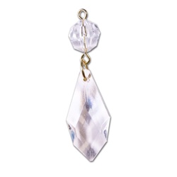 Lucite Crystal Pendant 28X14mm with 8mm Ball , Pendant/earring