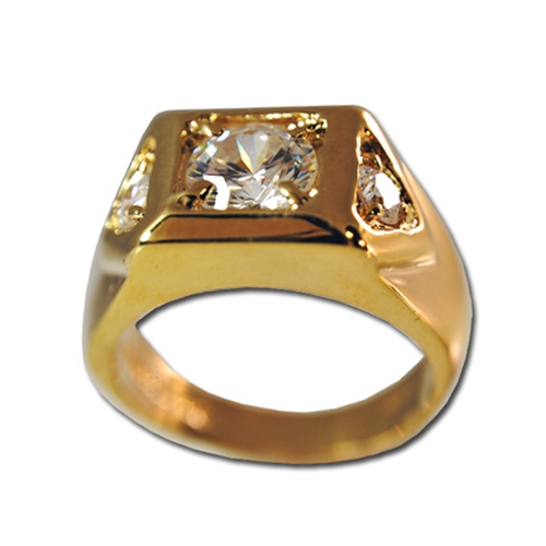 Men's Stainless Steel Cubic Zirconia Ring – High Polish, Sizes 7-13, Pure Luxe Jewelry