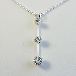 Past Present Future Stunning Swarovski crystal pendant on sterling silver plated 18 "chain