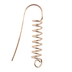 Fancy Spiral Ear Wire - Raw Brass, earring component