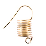Fancy Spiral Ear Wire - Raw Brass, earring component