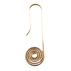 Fancy Spiral Ear Wire - Raw Brass, earring component