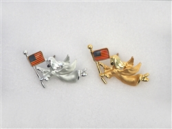 Americana Matted Silver and Gold Angel with Flag Pins