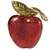 Glazed apple pin with crystal rhinestones