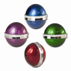 Anadized Bead with silver diamond cut ring in the center
