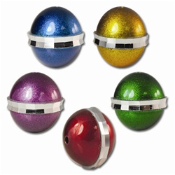 Anadized Bead with silver diamond cut ring in the center