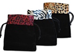Assorted Animal Print Drawstring Pouches