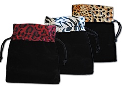 Assorted Animal Print Drawstring Pouches