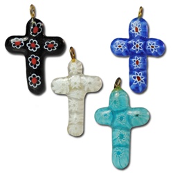 Wholesale Assorted Glass Cross Pendants