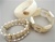 White/Gold Lucite Stretch Bracelets, set of 3 styles 6pc sets
