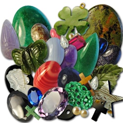 WholesaleSemi Precious Stone Collection Over 200 genuine semi precious stones in all shapes and sizes! Includes, cultured pearls, amethyst, opal, cubic zirconia, sapphire, cameos, carved jade, and more!