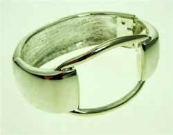Large Open Top Silver Bangle