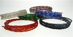 Beaded Bangle Bracelets, 6 Assorted Colors