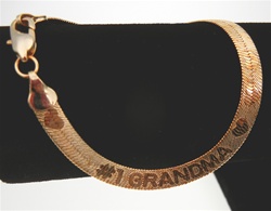 #1 Grandma Herringbone Gold Plated Bracelets